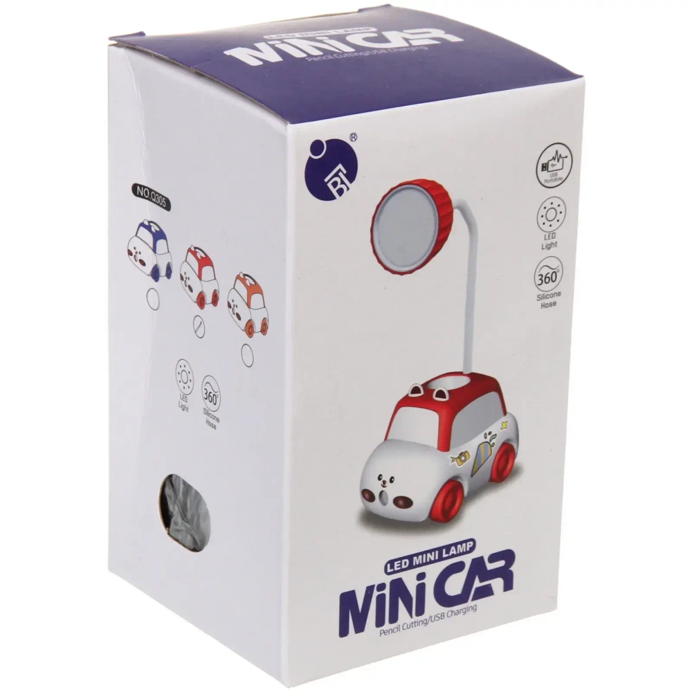 Настольная лампа «Sweet - Машинка» 9.5*7.5*21 см LED, USB 3w 5v, Синий