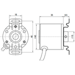 Инкрементальный энкодер INNOCONT ESI-H40-10-2048-6-L-5 D=40мм, полый вал 10мм, 2048 имп/об, 5VDC, выход TTL, IP54, -20…+80°C, радиальный кабель 2м