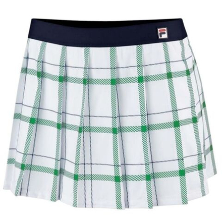 Теннисная юбка Fila Liv - white/court green check