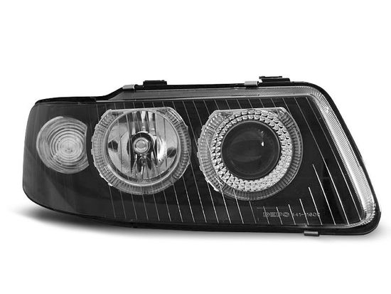 Передние фары angel eyes black для Audi A3 8L