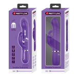 Темно-фиолетовый вибратор-кролик 22,8см с пульсацией Pretty Love Perdita BW-500015-2