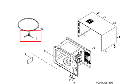 Крестовина тарелки для микроволновки Electrolux/AEG/Zanussi - 4055096525