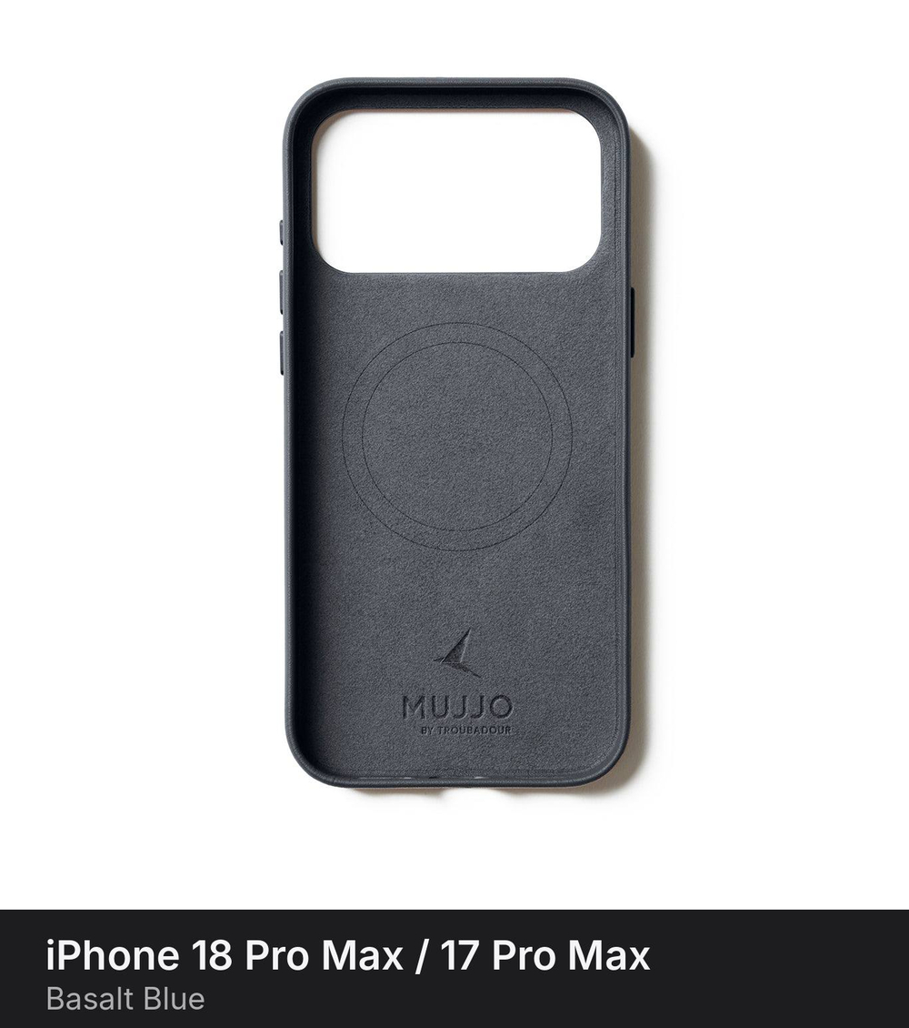 Чехол Mujjo Leather Case для iPhone 18 Pro Max / 17 Pro Max Basalt