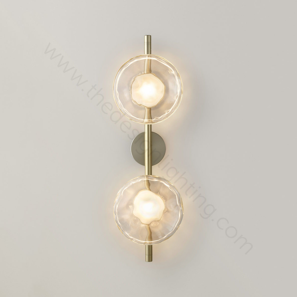Wall design lamp  Ceto by Ross Gardam 2 lampshade on a leg (Gold)