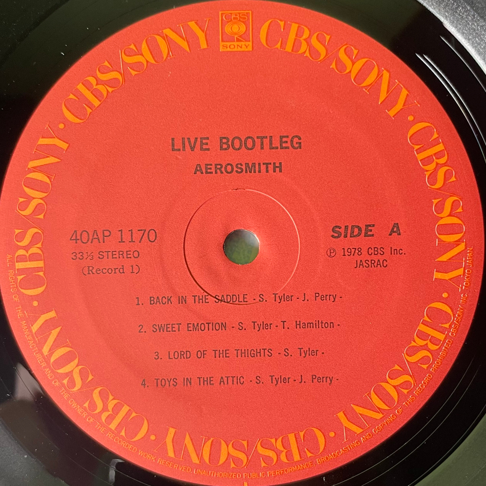 Aerosmith - Live! Bootleg 2LP (Япония 1978г.)
