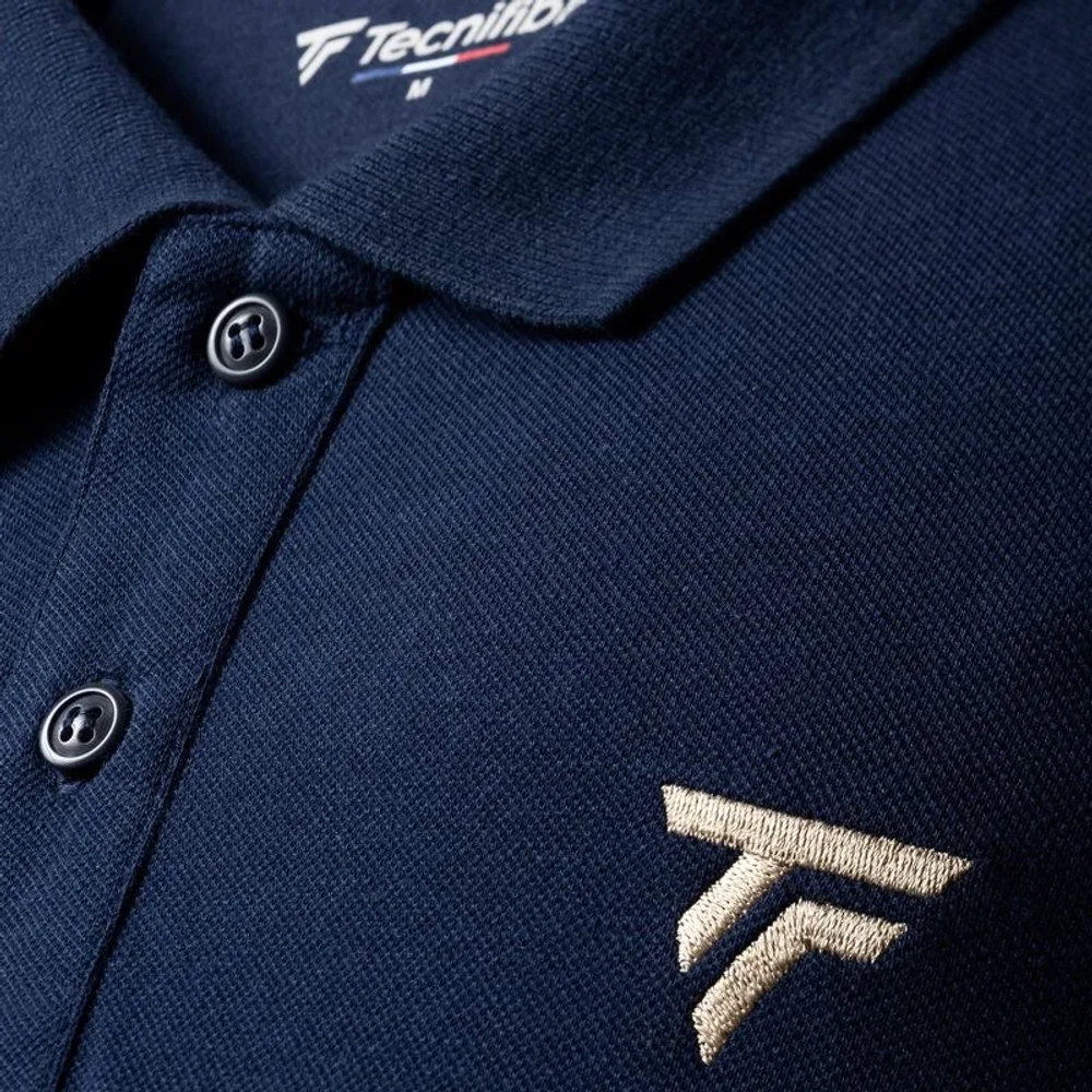 Мужское теннисное поло Tecnifibre Pique Col Rib - marine
