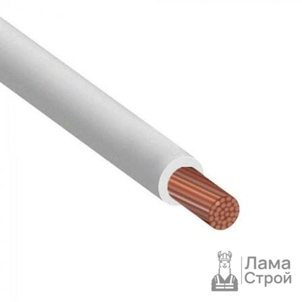 Кабель ПуГВ 1 × 6 ККЗ круглый 100 м, белый
