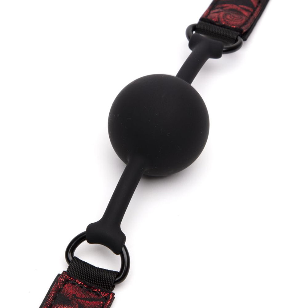 Двусторонний силиконовый кляп-шар Fifty Shades of Grey Sweet Anticipation Adjustable Silicone Ball Gag Black-Red