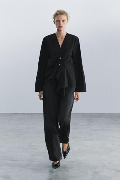 РУБАШКА СО СКЛАДКАМИ ZW COLLECTION — ZARA