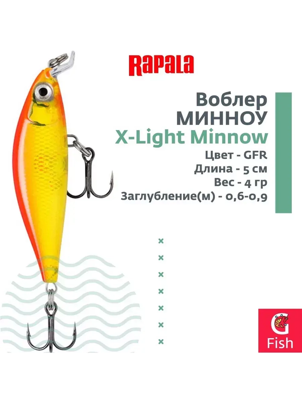 Воблер RAPALA X-Light Minnow 05 /FT