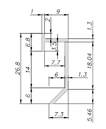 ALUMINIUM Теневой плинтус Alp13-9338 Slim LED ( канал под LED-подсветку) Черный муар 2700мм