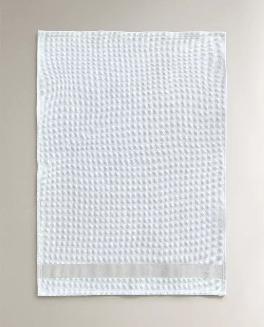 ZARA HOME ВАФЕЛЬНЫЕ КУХОННЫЕ ПОЛОТЕНЦА (НАБОР ИЗ 2 ШТ.), БЕЛЫЙ