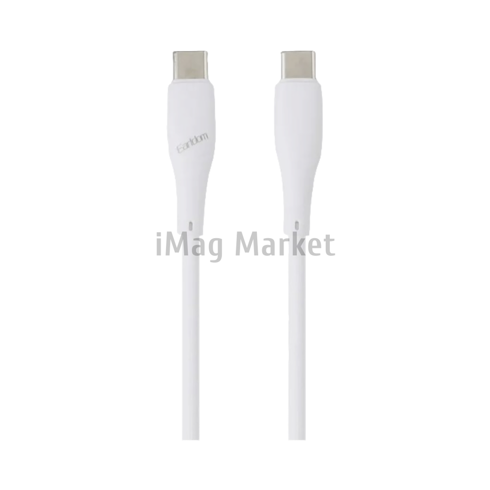 Зарядный кабель Earldom EC-163C-C, USB-C - Type-C, 3A, 60W, 25 см, белый
