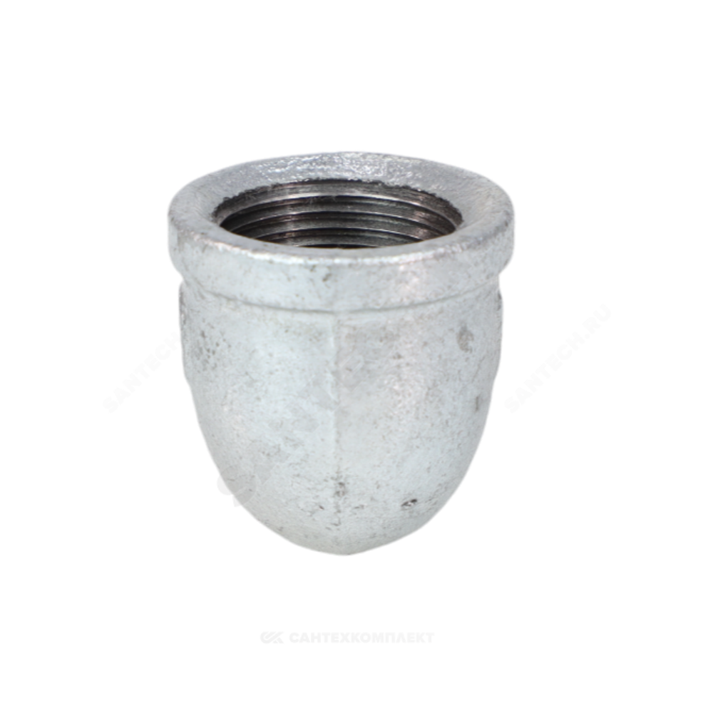 Угольник проходной чугун оц Ду 15 (1/2") ВР/НР Fittex PLUS