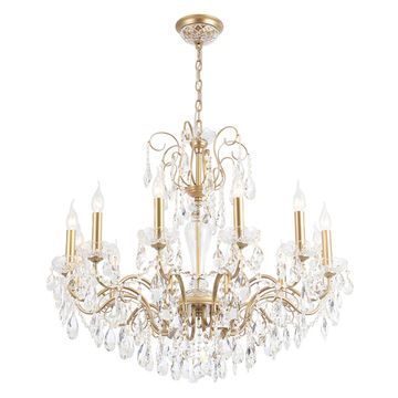 Хрустальная подвесная люстра 12*Е14 Montana SP12 золото Crystal Lux