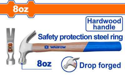 Молоток-гвоздодер 220 гр (6/36) WADFOW WMB3308