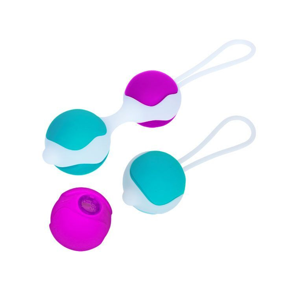 Разноцветные вагинальные шарики Orgasmic balls silicone (Цвет: разноцветный)