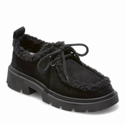 Замшевые полуботинки INUIKII Mocabee curly black на меху