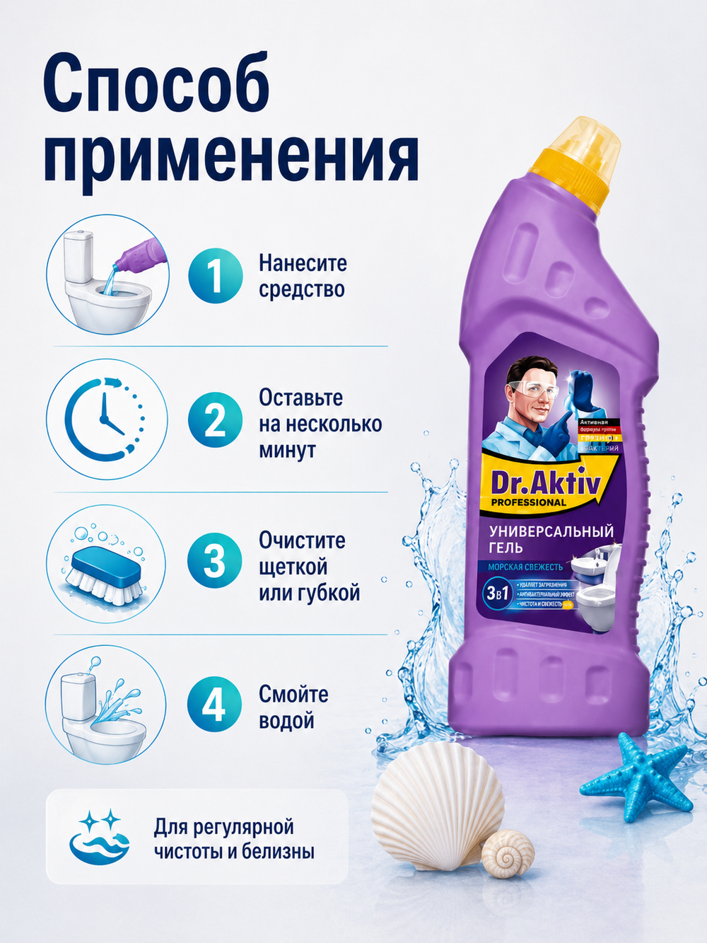 Чистящее антибактериальн.и отбеливающее Dr.Aktiv Морская свежесть 750мл
