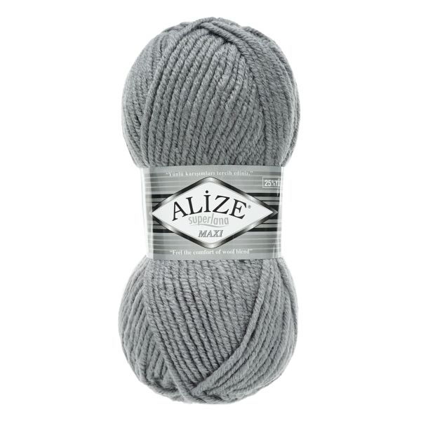 Пряжа Alize (Ализе) Superlana Maxi / уп.5 мот. по 100 г, 100м, 087 угольно-серый A