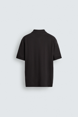 ZARA ПОЛО REGULAR FIT ИЗ СМЕСОВОГО ХЛОПКА, ТЕМНО-КОРИЧНЕВЫЙ