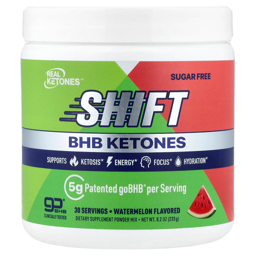 Real Ketones, Shift, BHB кетоны в порошке, со вкусом арбуза, 233 г (8,2 унции)