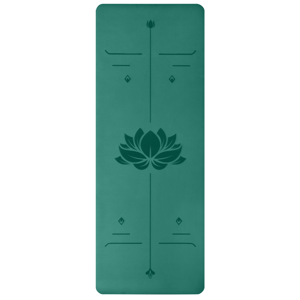 Каучуковый коврик для йоги Lotus Dark Green 185*68*0,5 см нескользящий