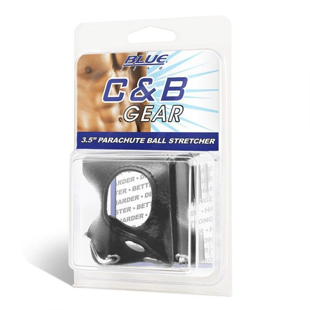 Утяжка-парашют на мошонку 3.5 Parachute Ball Stretcher (Цвет: черный с серебристым)