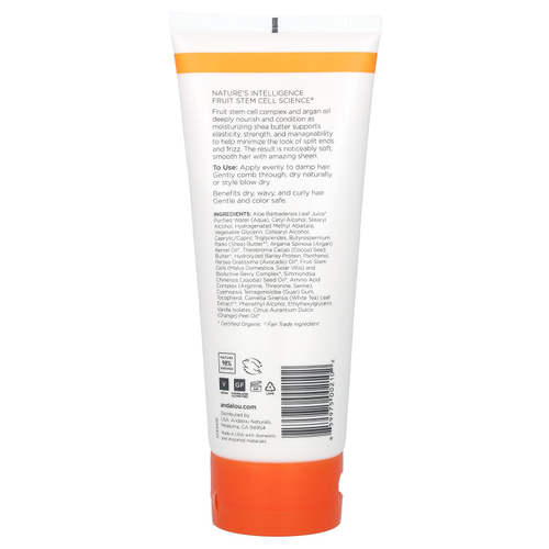 Andalou Naturals, крем для укладки волос, аргановое масло и масло ши, глубокое увлажнение, 200 мл (6,8 жидк. унции)
