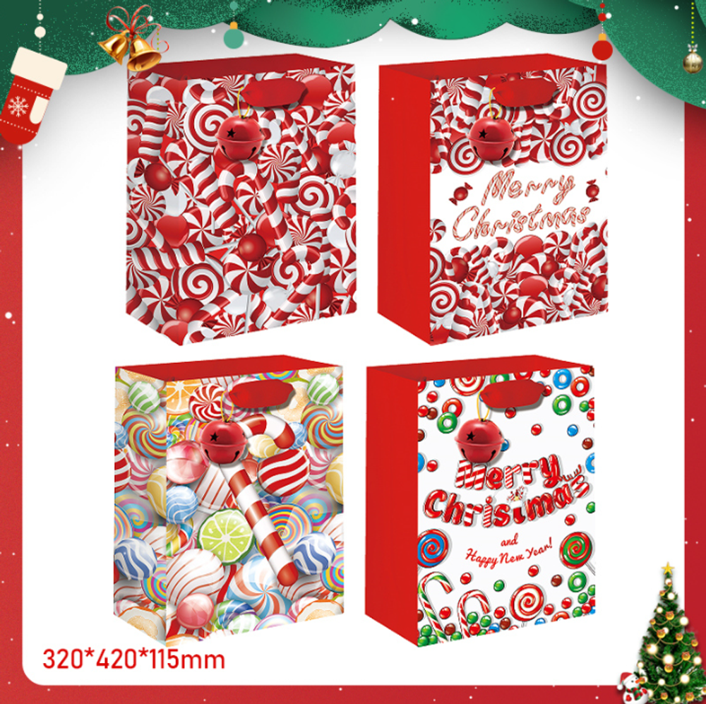 Пакет новогодний "Christmas Cane", 320*420мм