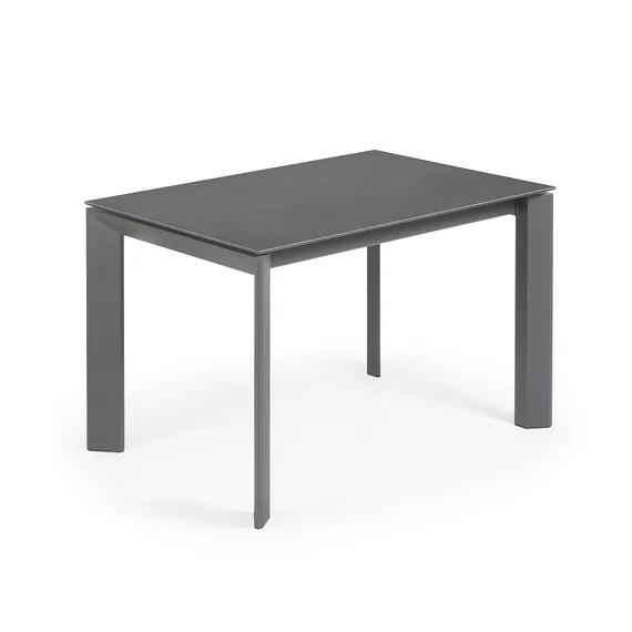 Стол раскладной Atta 120-180x80 см, антрацит, керамика Vulcano Roca