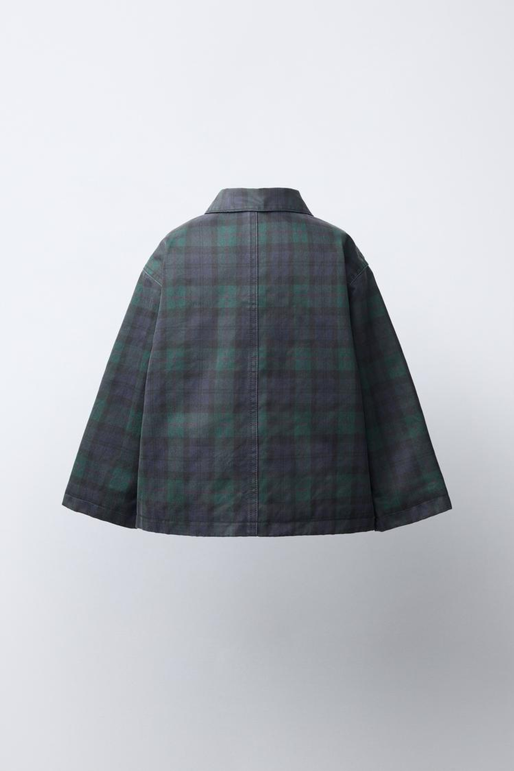 ZARA ВОЩЕНАЯ КУРТКА В КЛЕТКУ, МЯГКИЙ ЗЕЛЕНЫЙ