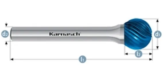Борфреза твердосплавная Karnasch форма F, 3х8х3х38 мм, насечка HP-2, без покрытия, арт. 11.3050-015