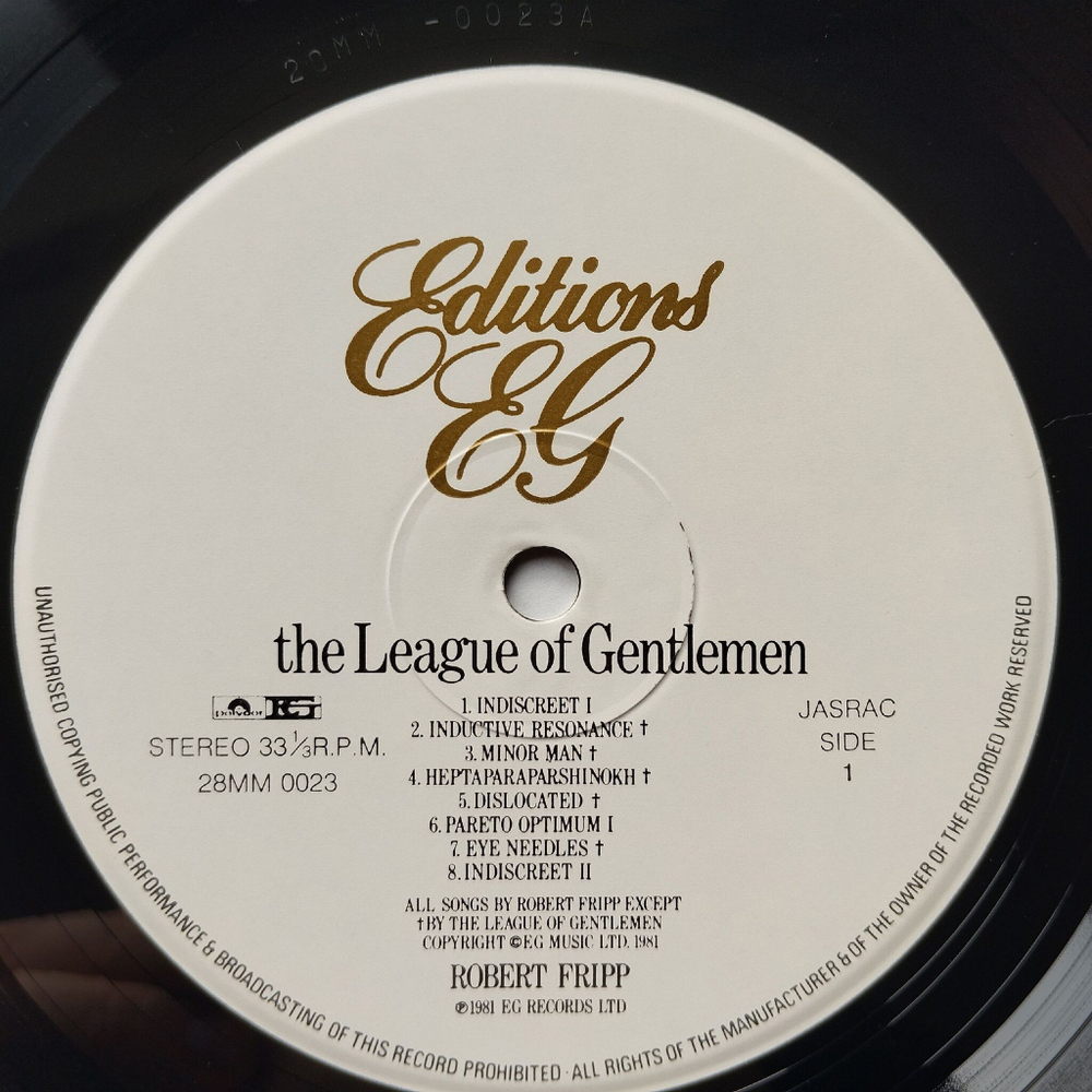 Винтажная виниловая пластинка LP Robert Fripp (From King Crimson) The League Of Gentlemen (Japan 1981) (No Obi)