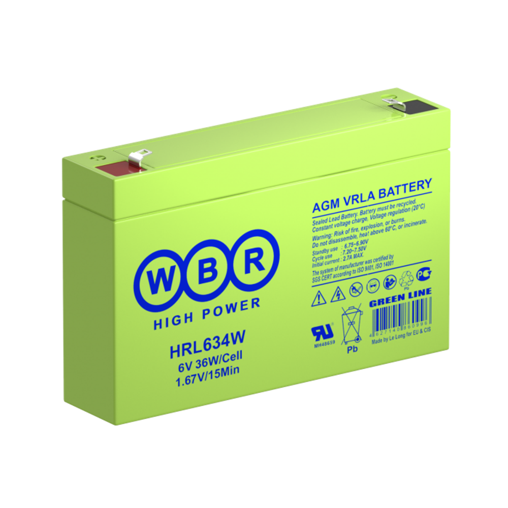 Аккумулятор WBR HRL634W - AGM ( 6В / Ач )