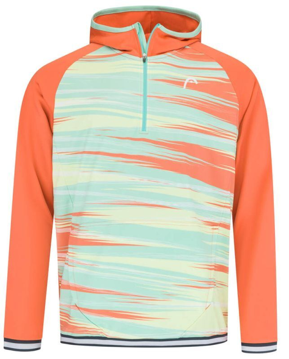 Мужская теннисная кофта Head Topspin Hoodie - поясtell green/print vision