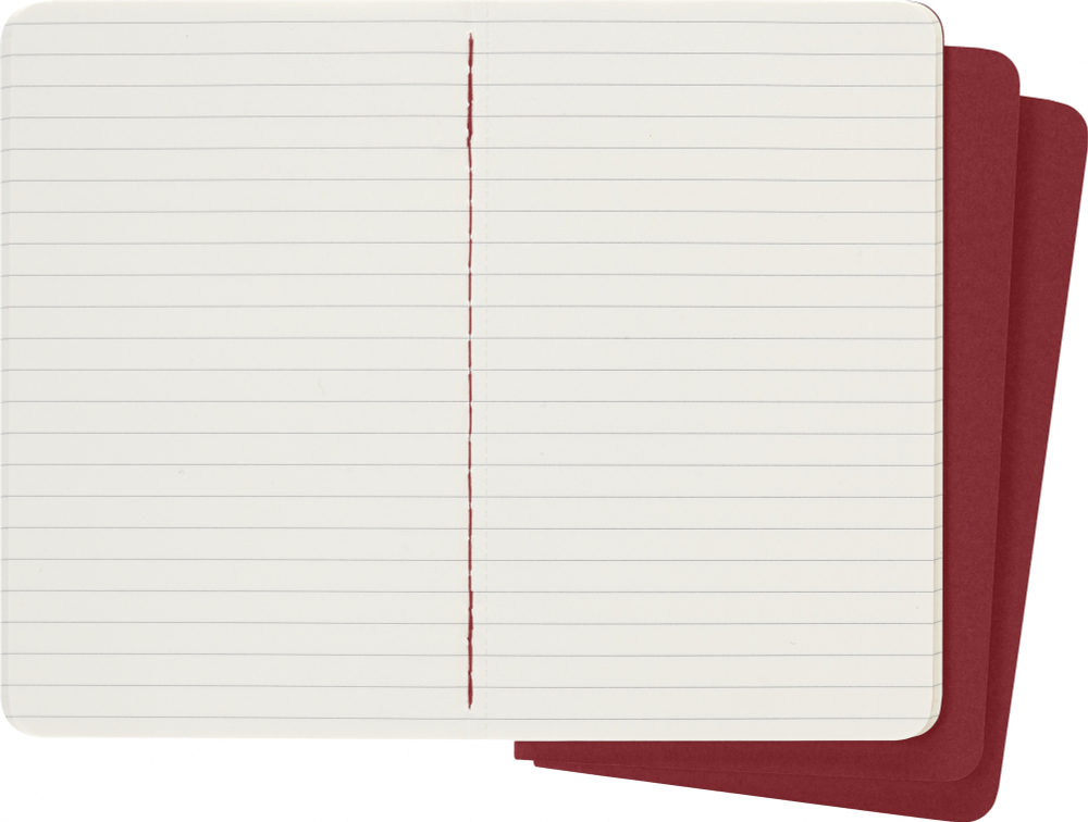 Блокнот Moleskine Cahier Journal (CH111) 9x14см обложка картон 64стр. в линейку клюквенный (3шт)