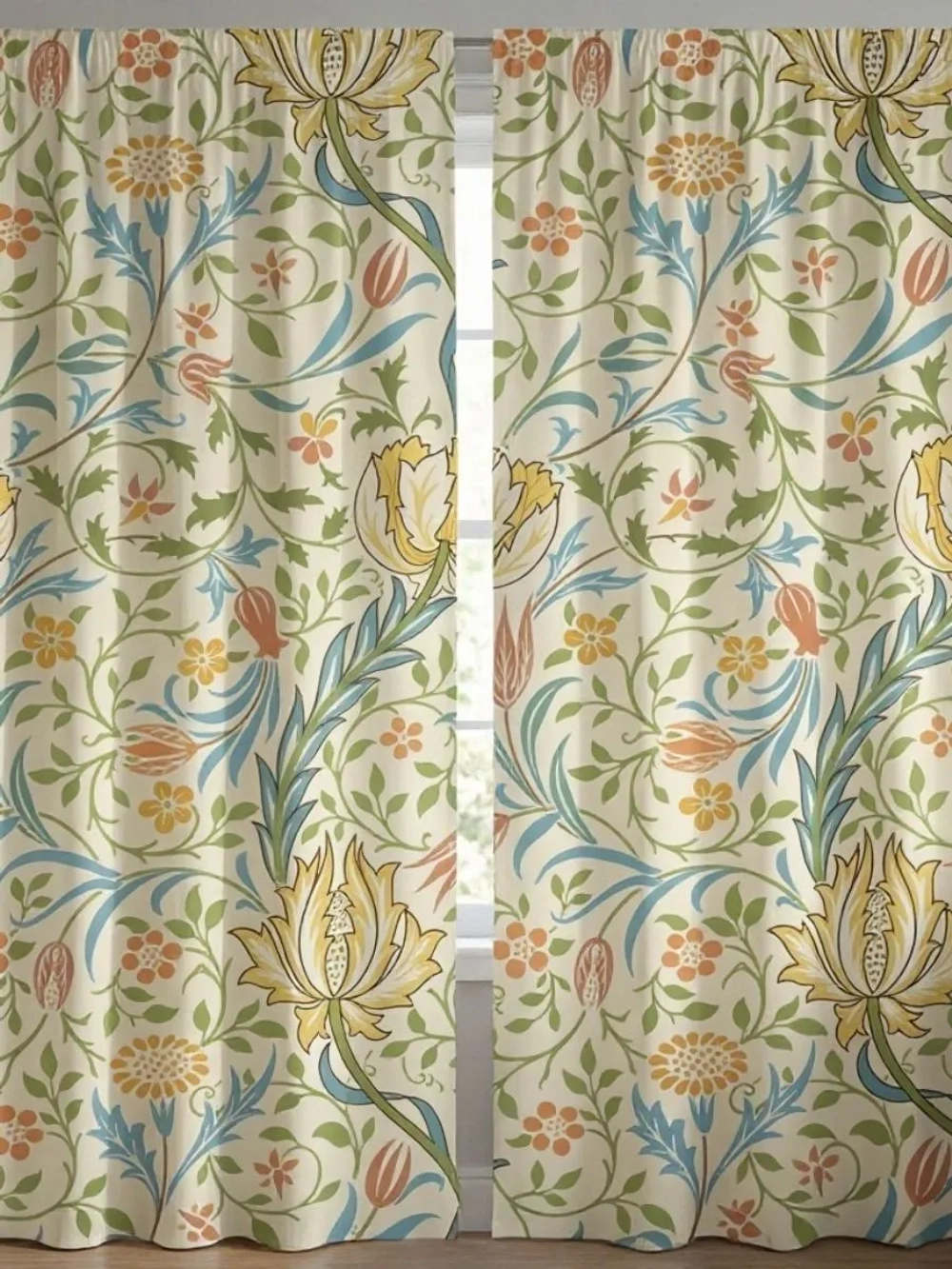 Ткань габардин Моррис Цветочный узор 4 метра