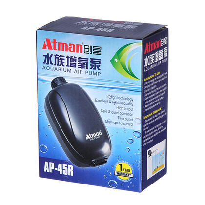 ATMAN AP-45R Компрессор для аквариумов до 400 литров, 2*180 л/ч, регулируемый