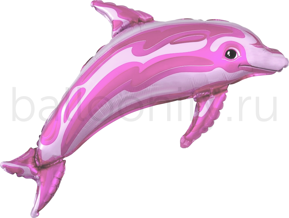Шар (39''/99 см) Фигура, Дельфин, Розовый, 1 шт.