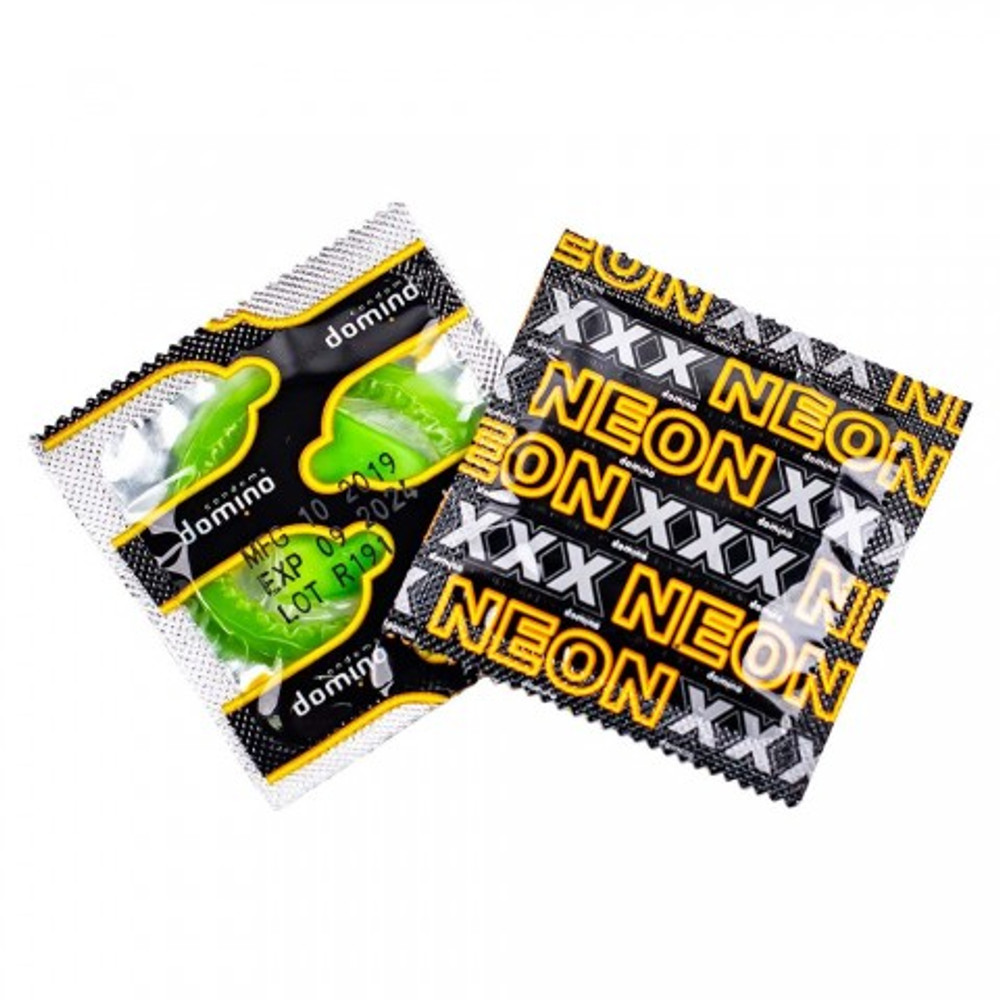 Презервативы DOMINO NEON GREEN светящиеся (3 шт.)