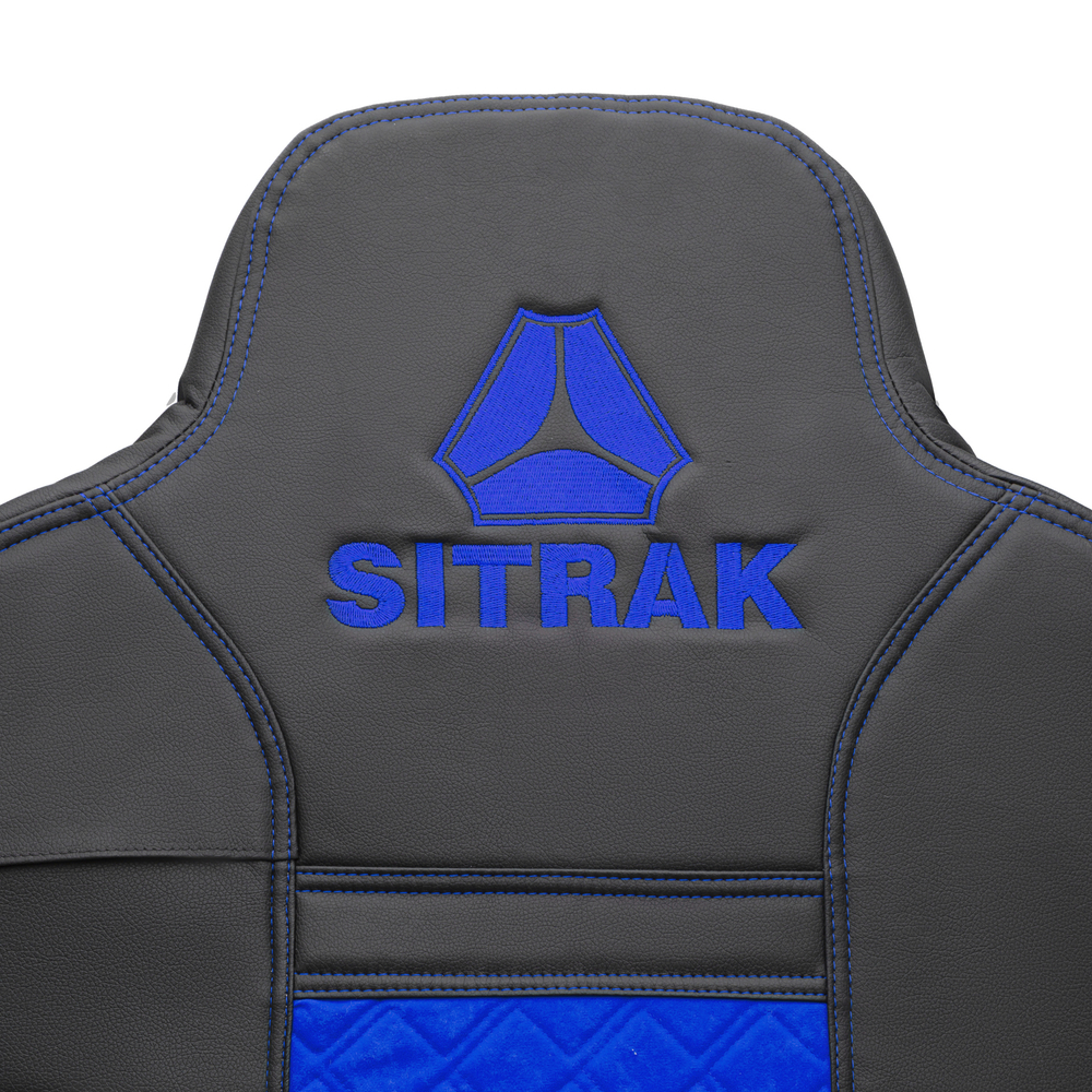 Чехлы Sitrak MAX; SITRAK C7H с 2024 г (экокожа, черный, синяя вставка)