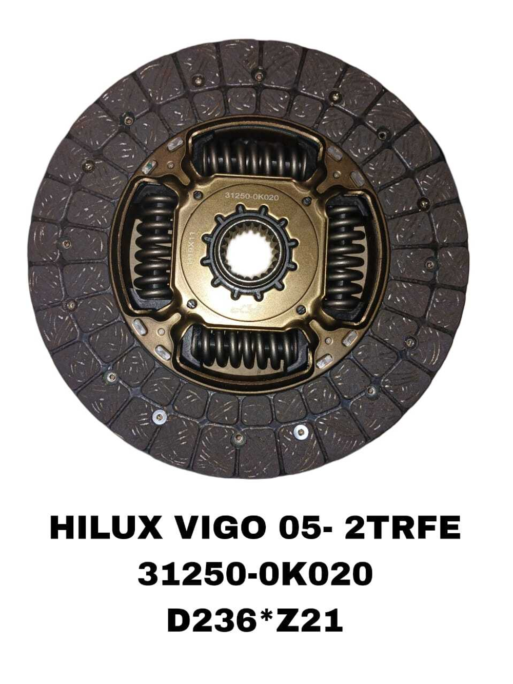 Диск сцепления ведомый 31250-0K020 на Toyota HILUX VIGO 05- 2TRFE   — купить в Алматы | ADAL AUTO