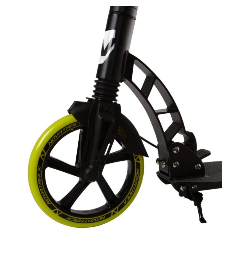 Самокат для детей NOVATRACK DEFT PRO, 230/200 мм, ручной тормоз, лимонный