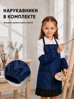 Фартук для детского творчества (темно-синий)