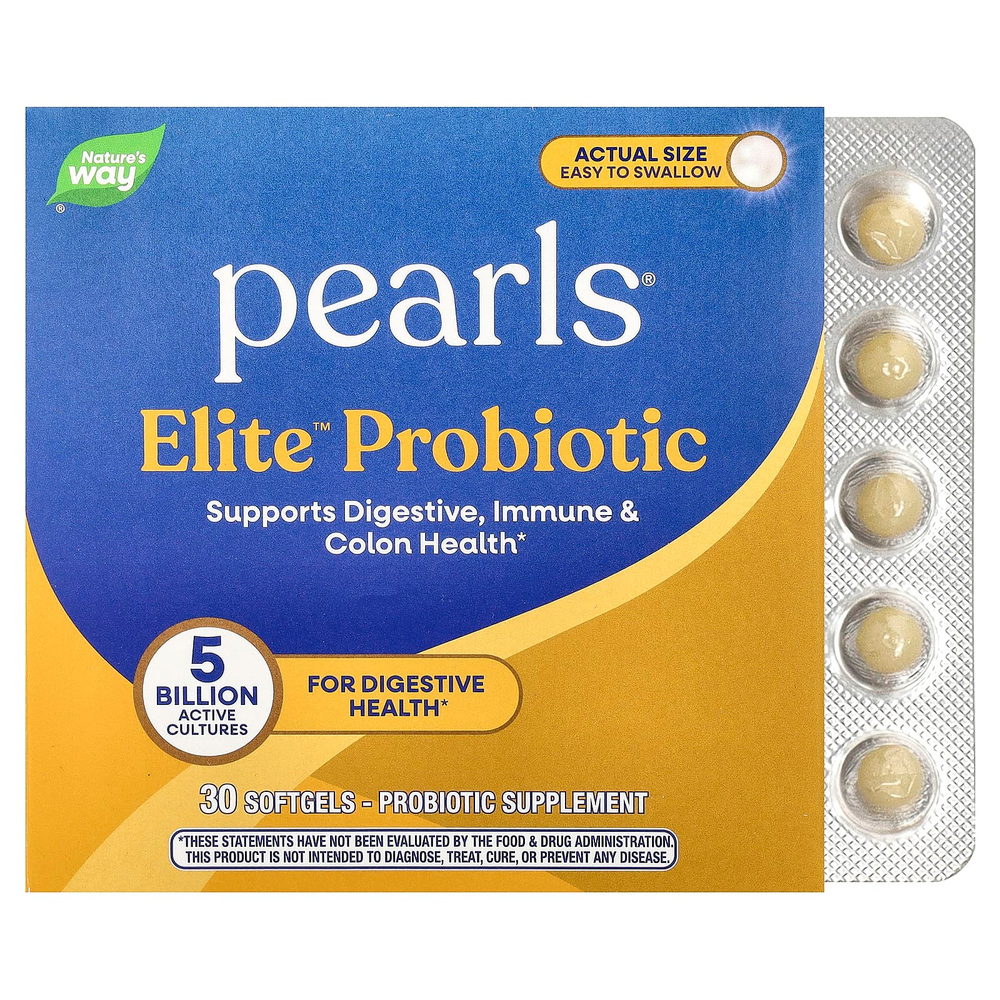 Nature's Way, Pearls® Elite™, пробиотик, 5 млрд КОЕ, 30 капсул