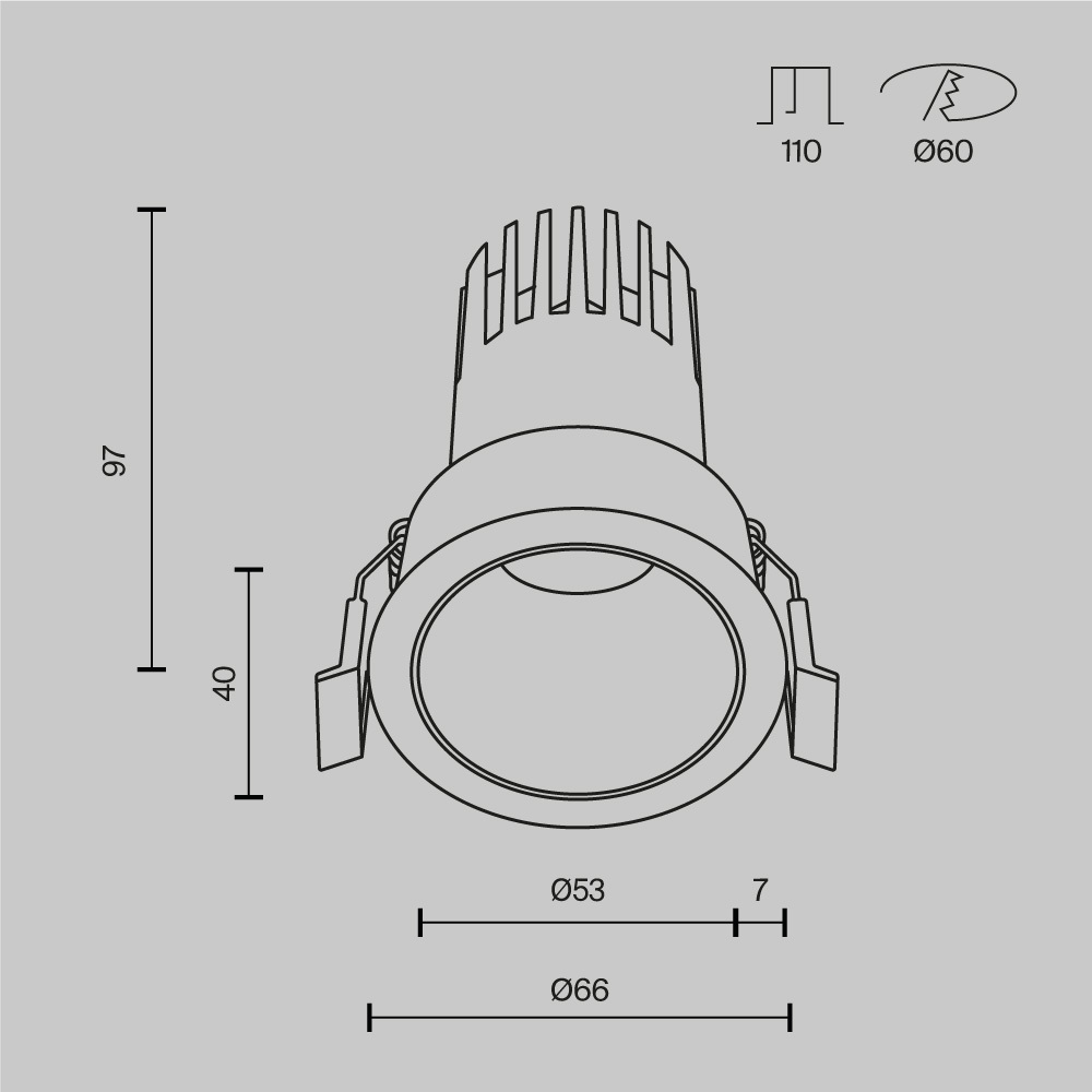 Встраиваемый светодиодный светильник Maytoni Dip DL116-10W-4K-W
