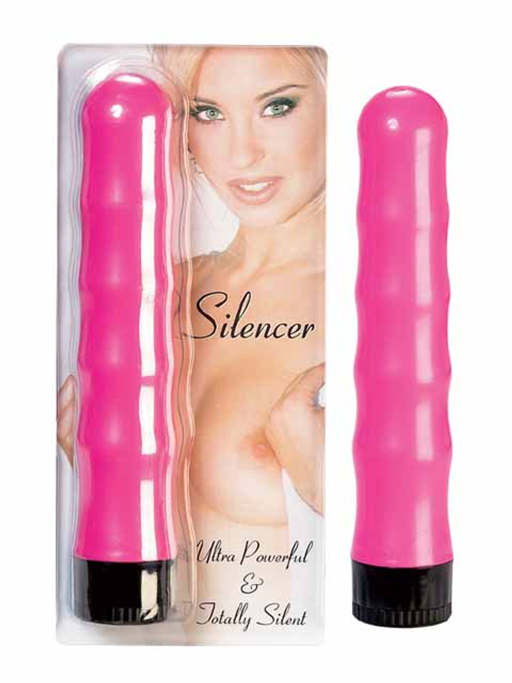Рельефный вибратор розового цвета SILENCER - 20 см.