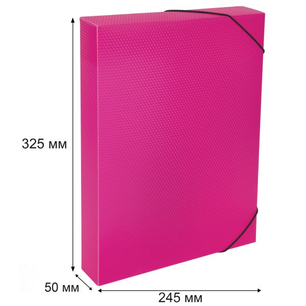 Короб архивный пластиковый 50 мм, 1 шт, Prisma neon A4 эффект 3D, розовый, Expert Complete ЕС240441013
