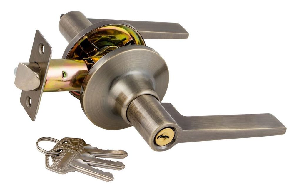 Защелка-Комплект S-Locked 111-01 AB с фалевыми ручками фикс./кл БРОНЗА /122846 Защелка-Комплект S-Locked 111-01 AB с фалевыми ручками фикс./кл БРОНЗА /122846